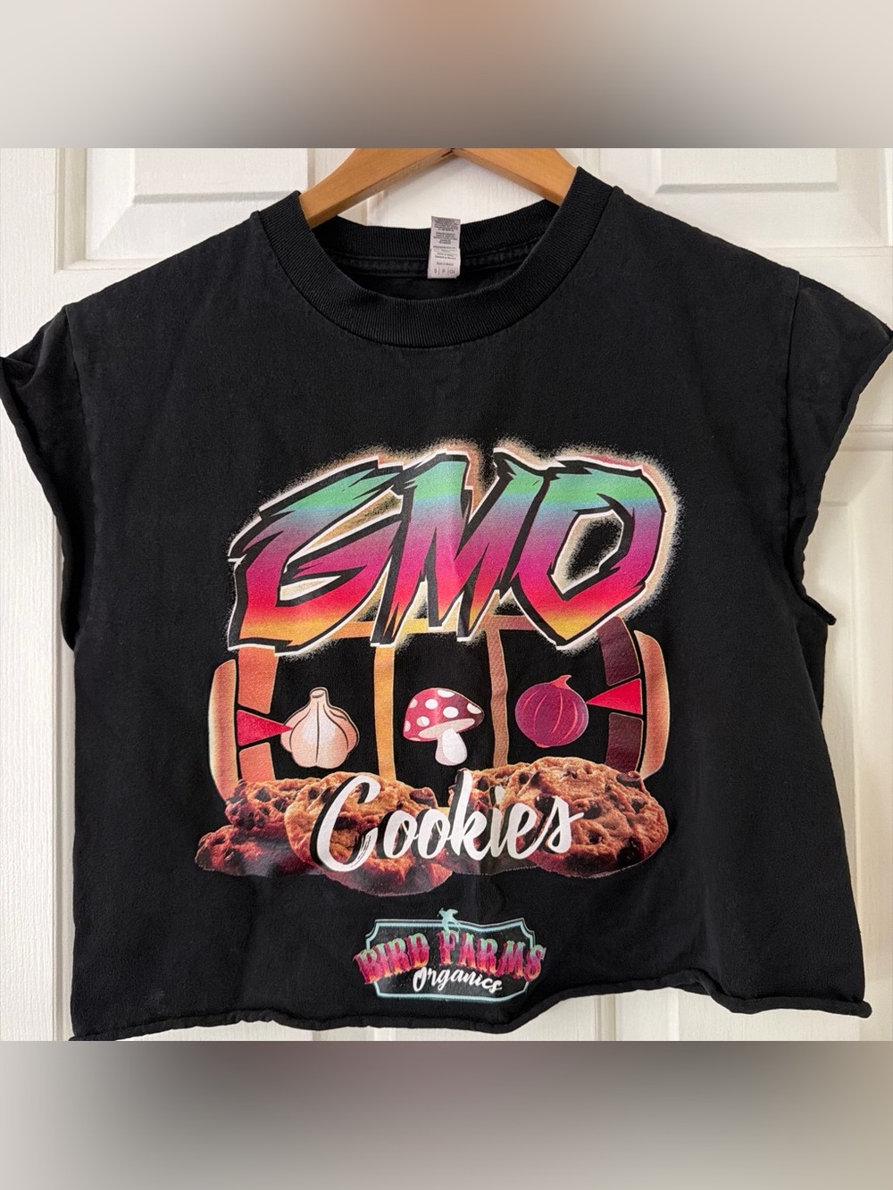 Bird Farms Organics Kids Black "GMO Cookies" Graphic Tee